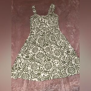 Marshalls Green and Cream Midi Dress